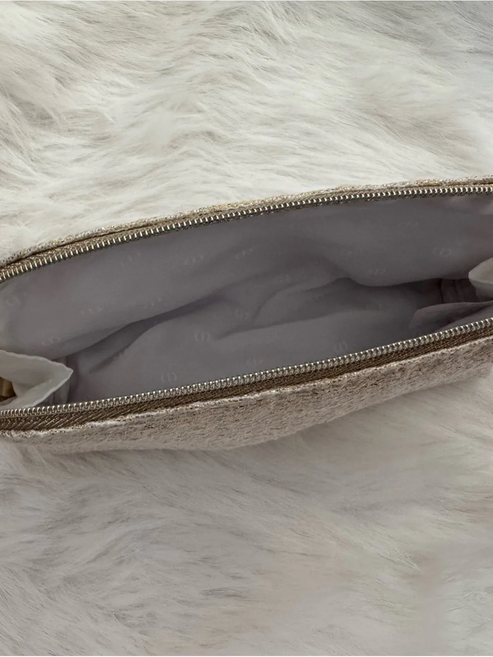 Dior Sparkling Cream Cosmetic Pouch with Embroidered Logo